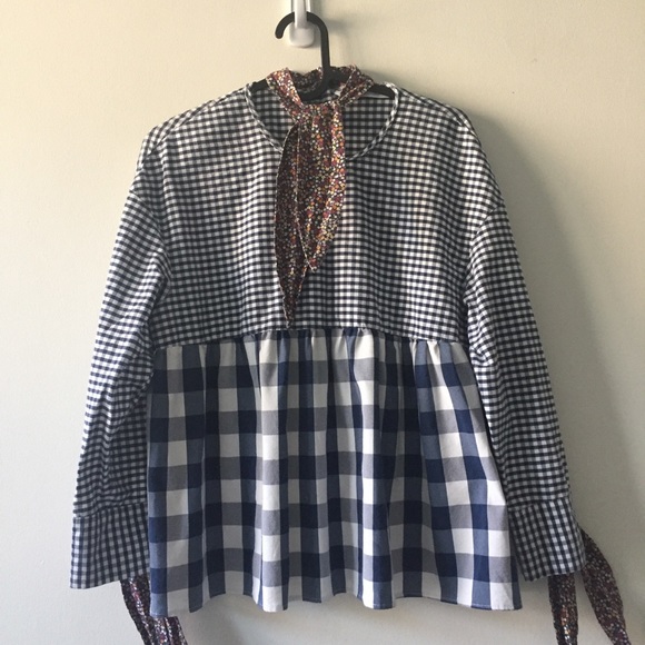 Zara Trafaluc Collection Buffalo Plaid Top - Picture 1 of 6